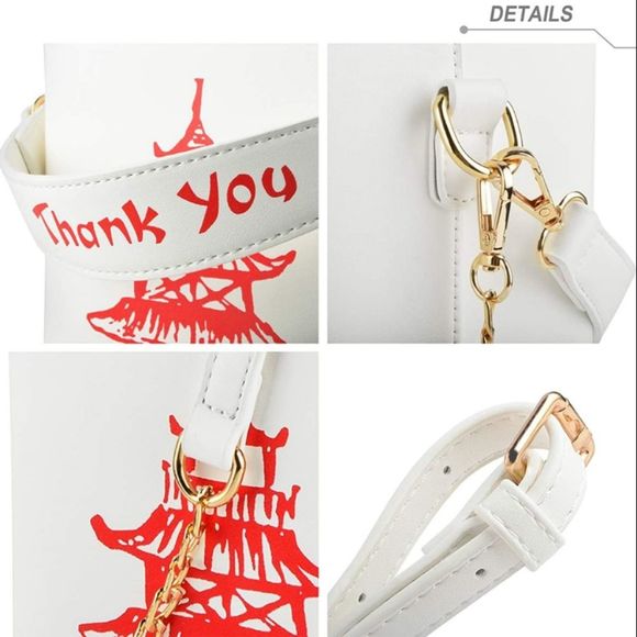 Chinese Takeout Box Purse with Comfortable Chain - Picture 3 of 6